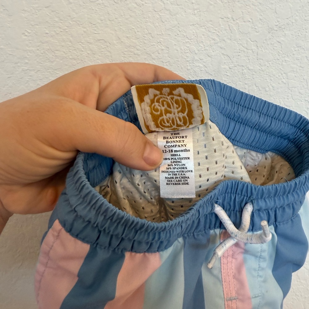 The Beaufort Bonnet Company Swim Trunks 12-18M - Picture 3 of 3